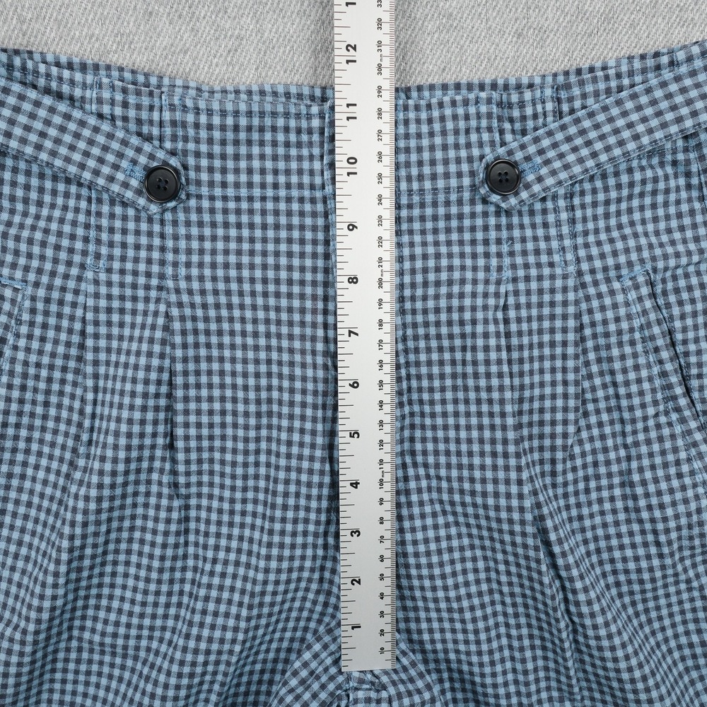 Sundance Pants Womens 4 Blue Gingham Ankle Linen Cotton 27 Waist 25.5 Inseam - Picture 11 of 15